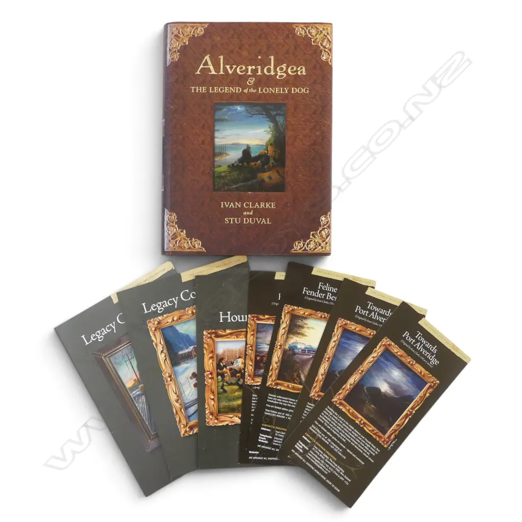 Signed copy of hardback book Alveridgea, the legend of the Lonely Dog (includes ephemera from the gallery dated 2013). Image 1++