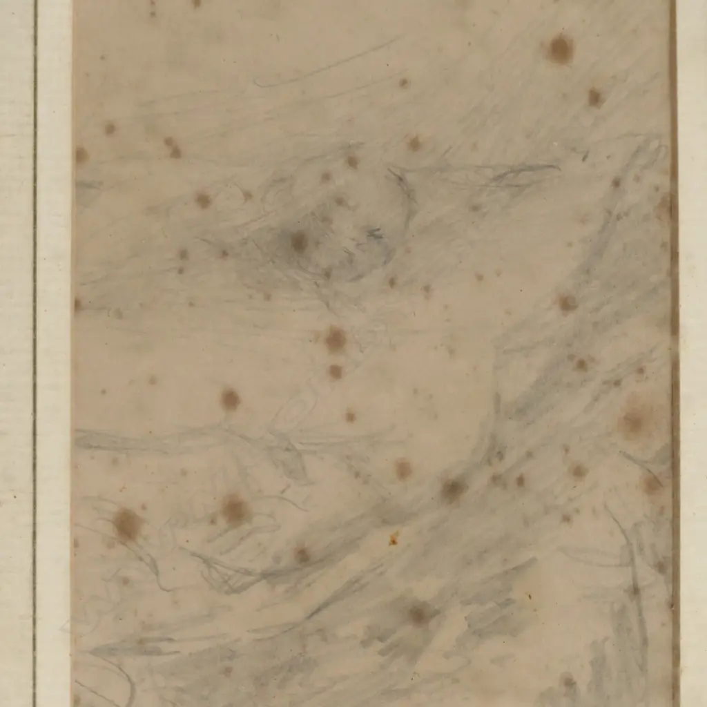 PETRUS VAN DER VELDEN (1837-1913) MELBA SLEEPING, GRAPHITE ON PAPER, FOXED, INCL. BOOK, 120x85mm Image 1++