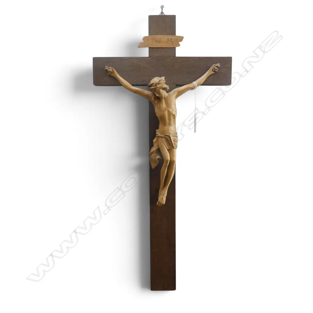 GERMAN WOODEN CRUCIFIX H.570mm Image 1++