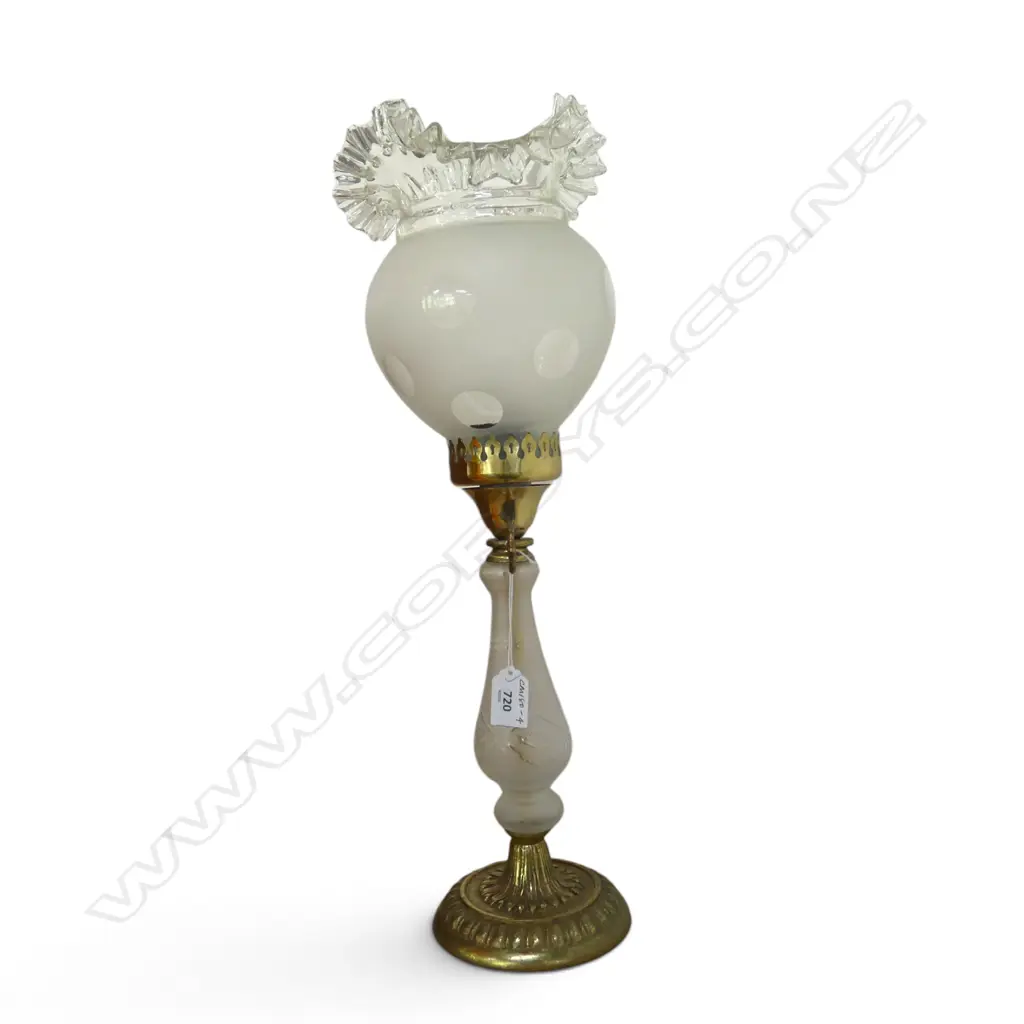 VICTORIAN OIL LAMP converted to electric lamp, H.500mm, needs rewiring Image 1++
