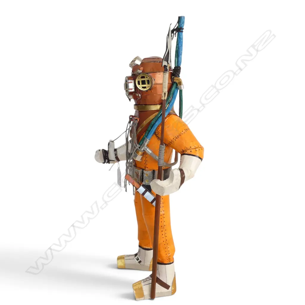 HAND MADE CARDBOARD DIVER BY STEFSKI NZ, SIGNED H.430mm Image 1++