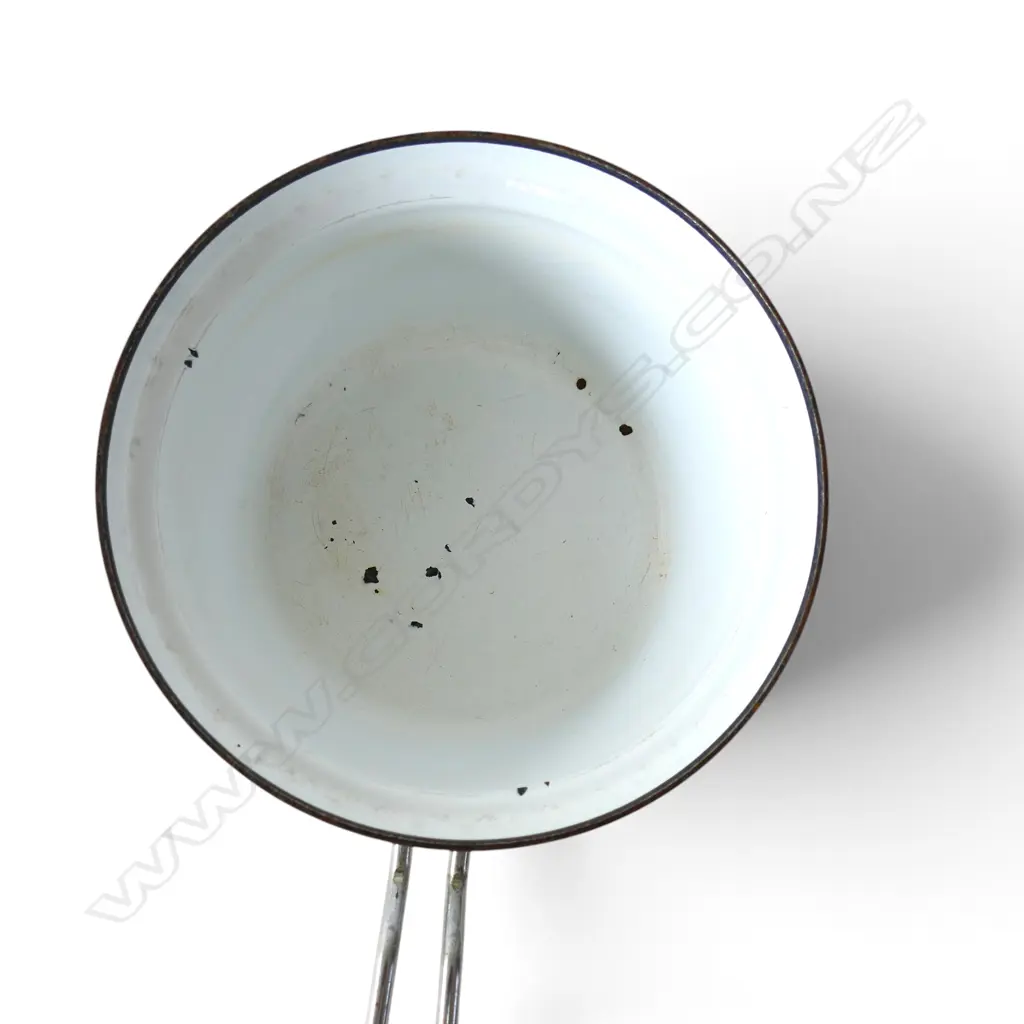 1960’s CATHRINEHOLM NORWAY ‘YELLOW STRIPES’ ENAMELWARE SAUCEPAN, L.310mm, Dia.158mm Image 1++