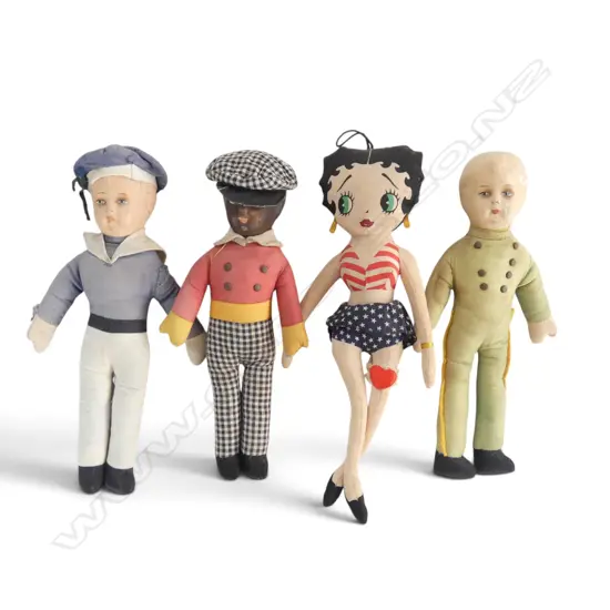 4 VINTAGE DOLLS Incl. BETTY BOOP