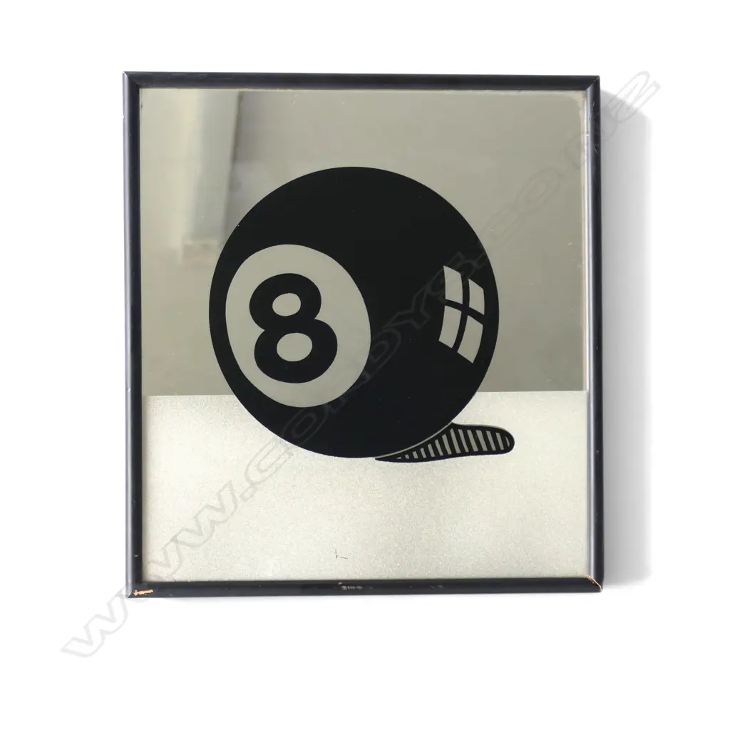 MIRRORED 8 BALL CONTEMPORARY ARTWORK 300 X 270MM Image 1++
