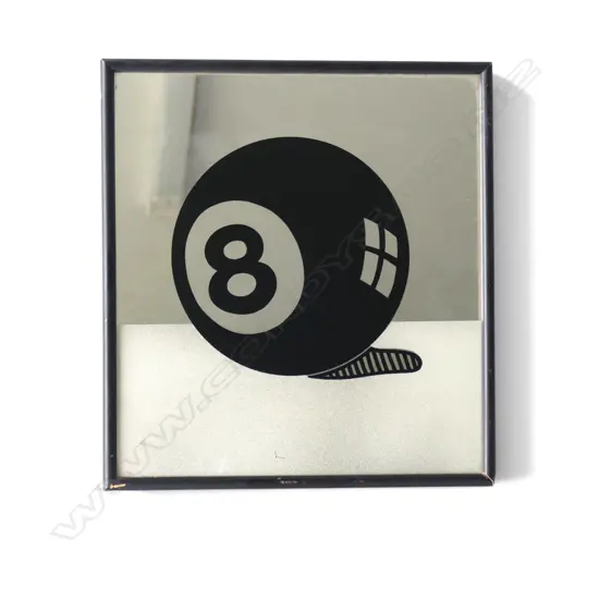 MIRRORED 8 BALL CONTEMPORARY ARTWORK 300 X 270MM
