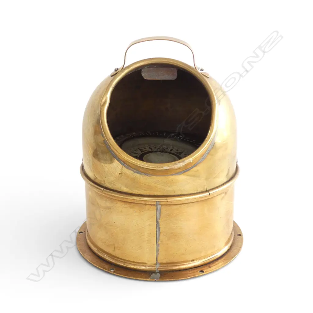 VINTAGE BRASS BINNACLE COMPASS H.250mm Image 1++