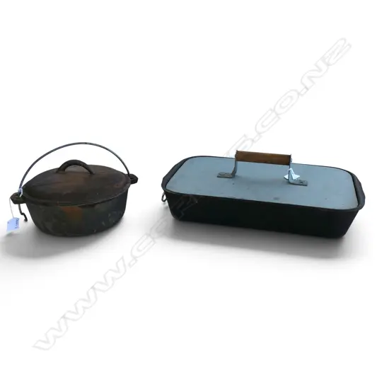 2 CAST IRON CAMP OVENS