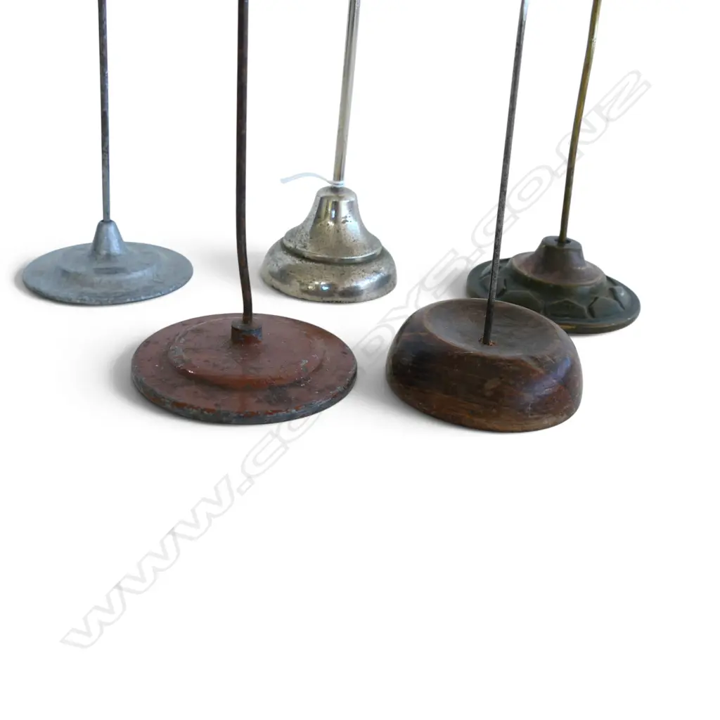 5 VINTAGE METAL LETTER SPIKES ON CIRCULAR BASES, H.130mm-230mm  Image 1++