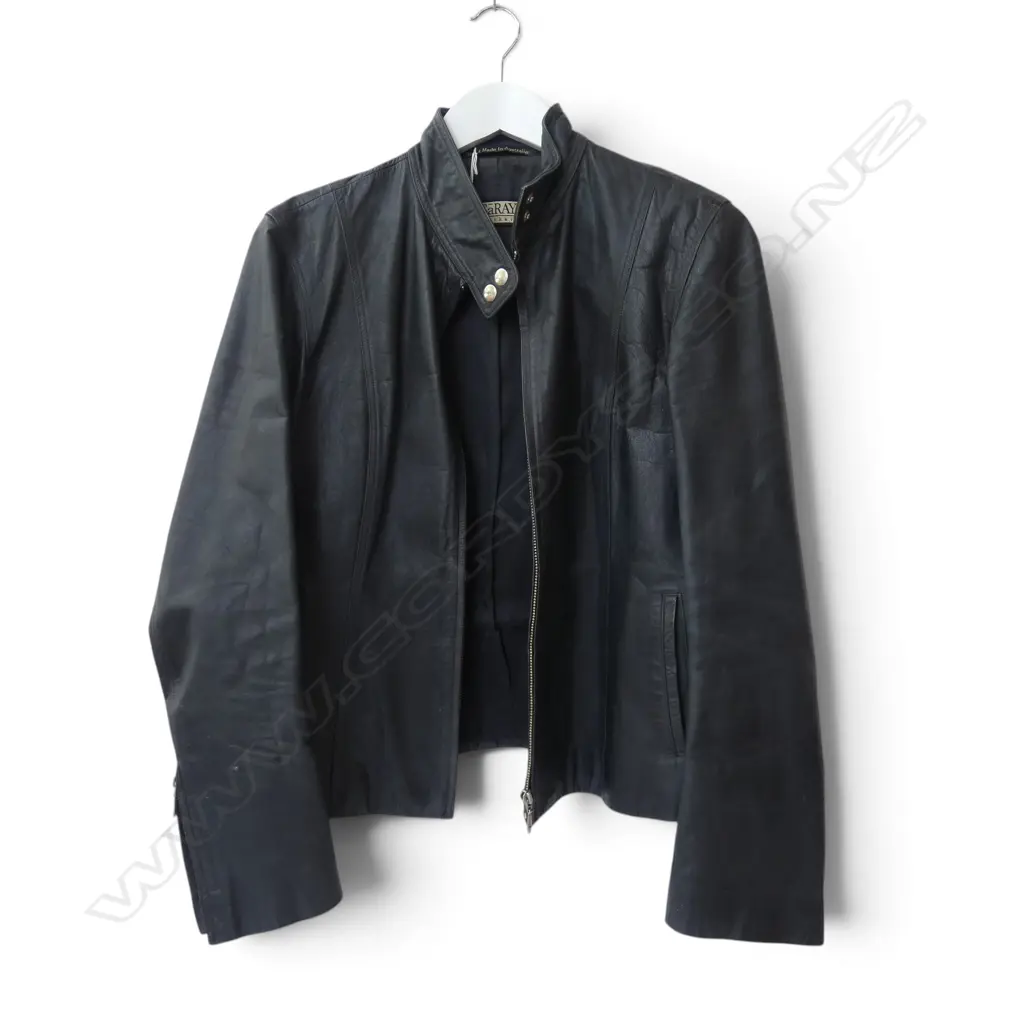 SARAY BLACK LEATHER JACKET, HAND MADE IN AUSTRALIA SIZE 14 Image 1++