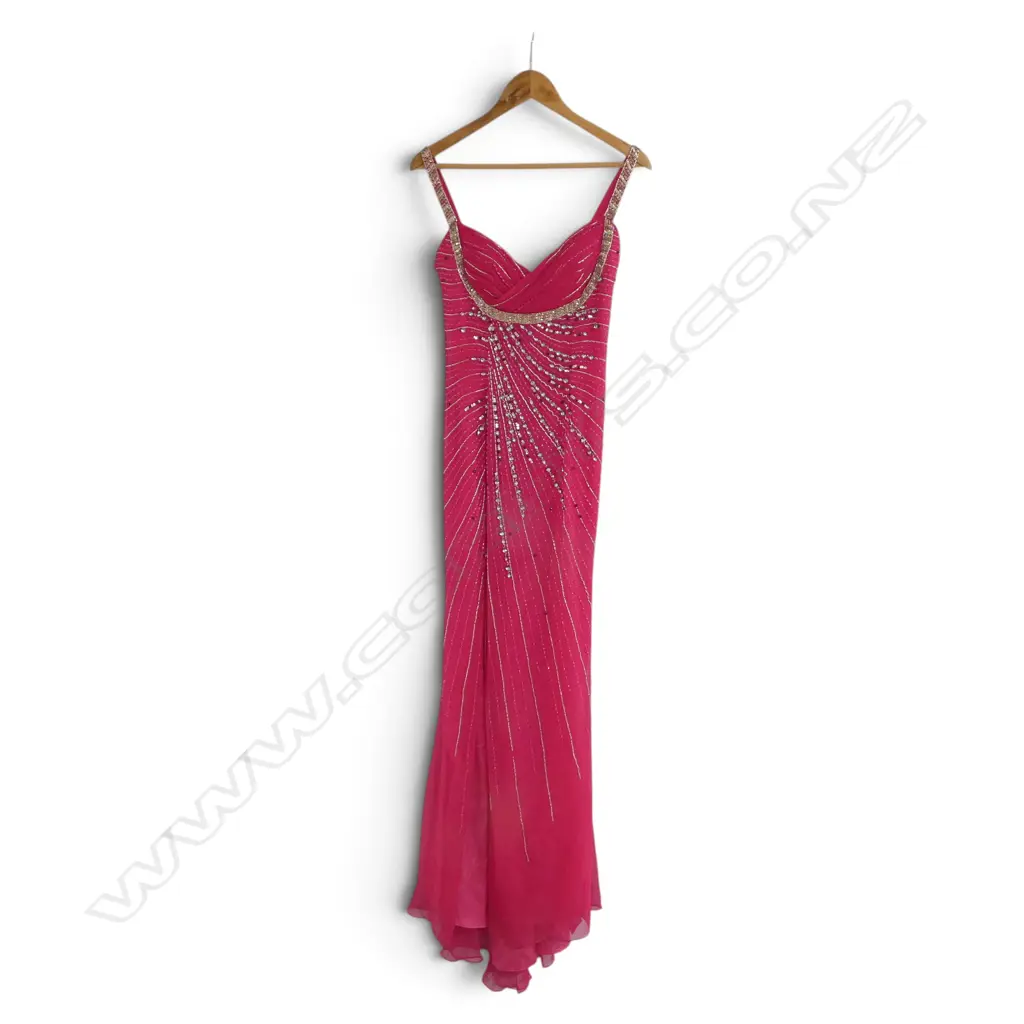 PINK PRONOVIAS BEADED EVENING DRESS - SIZE 10 Image 1++
