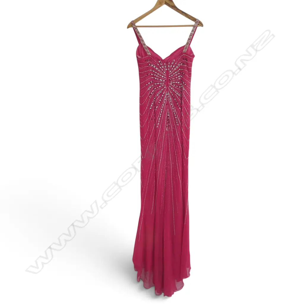 PINK PRONOVIAS BEADED EVENING DRESS - SIZE 10 Image 1++