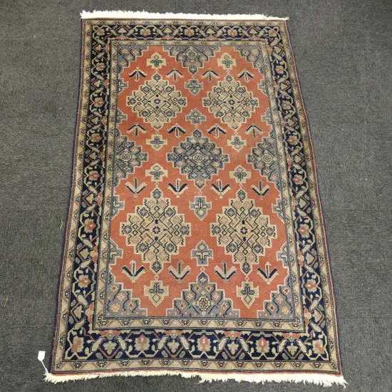 HAND KNOTTED WOOL PILE RUG 1880x1200mm