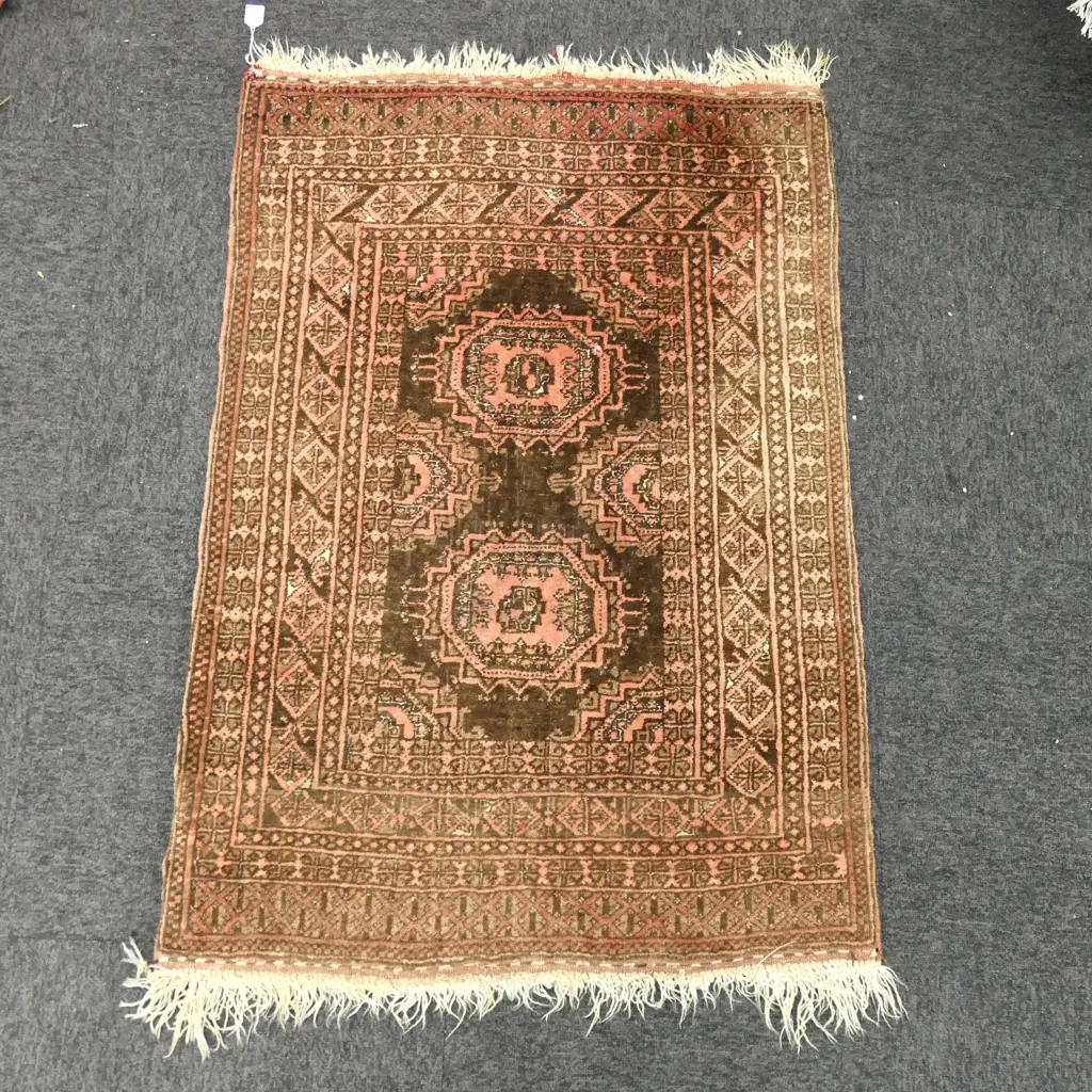 HAND KNOTTED ALL WOOL RUG 1190x820mm Image 1++