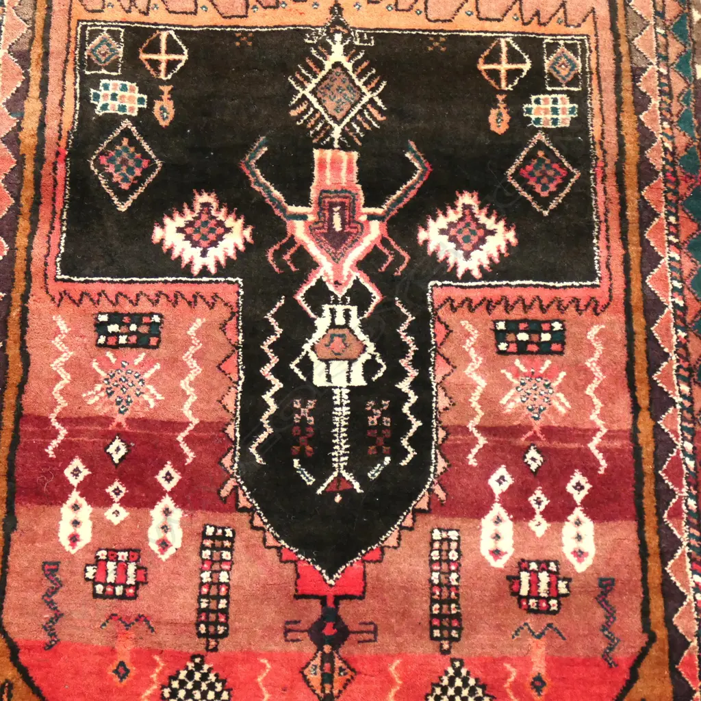 HAND KNOTTED ALL WOOL RUG insect damage to pile 2680x1350mm Image 1++
