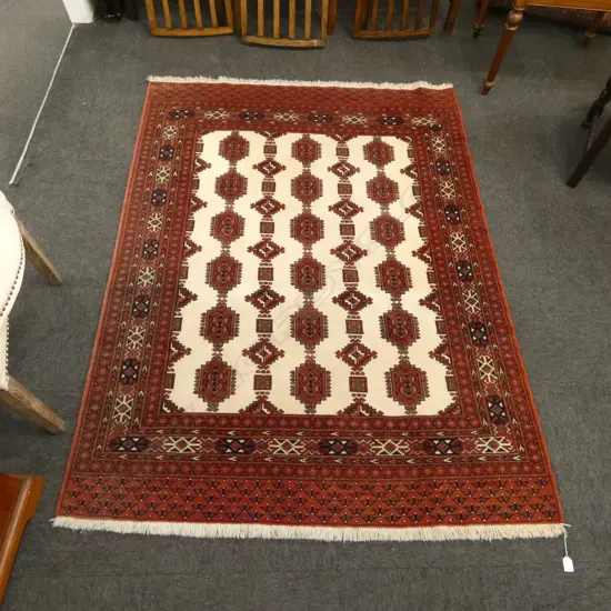 HAND KNOTTED ALL WOOL RUG 1860x1400mm