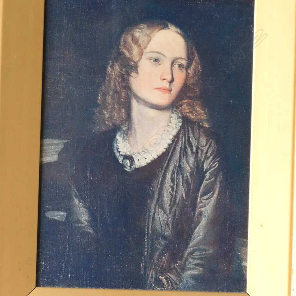 POSSIBLY SIGNED SEMPLE, 'MISS GARFORTH' 1857, PENCIL AND WATERCOLOUR IN PERIOD FRAME, 210 X 170MM + CANVAS PRINT  Image 1++