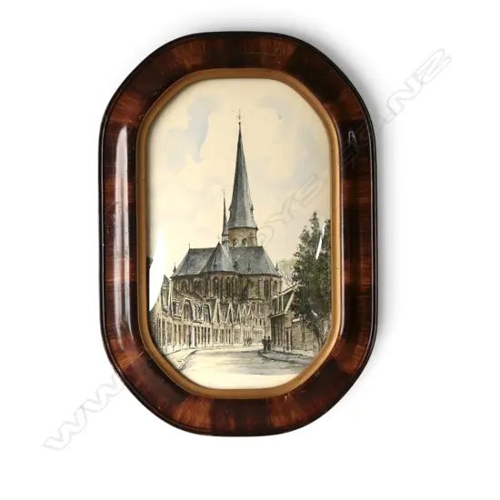 CHURCH WC IN CONVEX GLASS FRAME 440x260mm