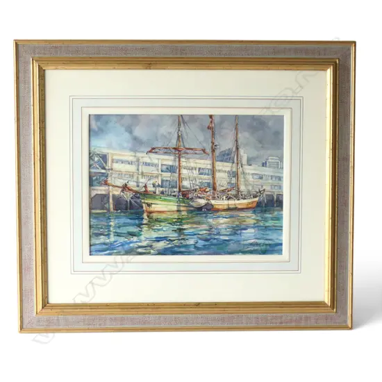 JOSEPHINE DAVIS, 'ANNA KRISTINA AND ANNA ROSA PREPARING FOR THE VOYAGE BACK HOME, WATERCOLOUR, SIGNED, 310 X 425MM