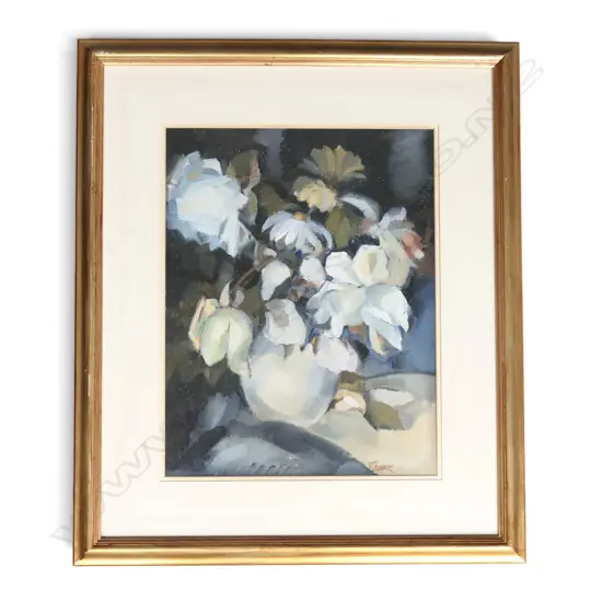 JACK CRIPPEN, FLORAL STILL LIFE, OIL, 415x325mm