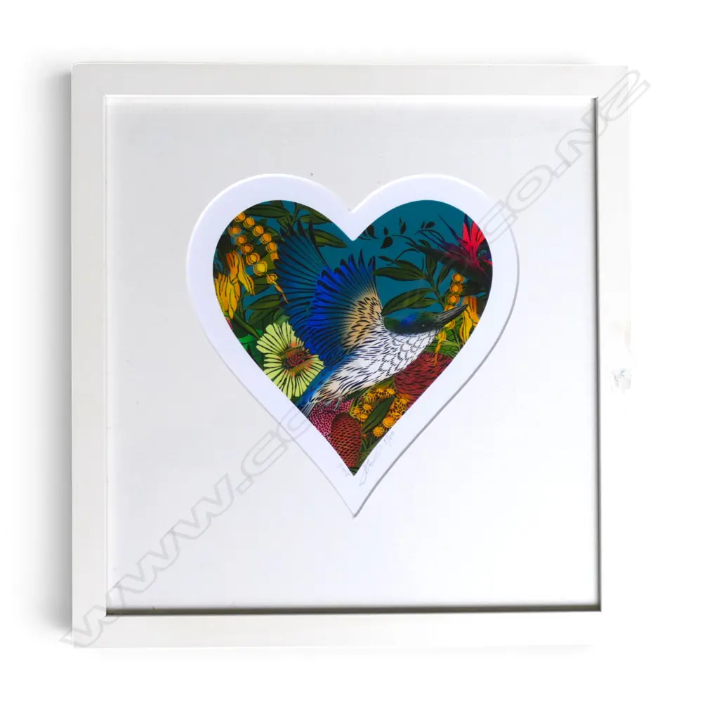 HEART PRINT BY FLOX, 5/40, SIGNED & DATED 2018 215x205mm Image 1++