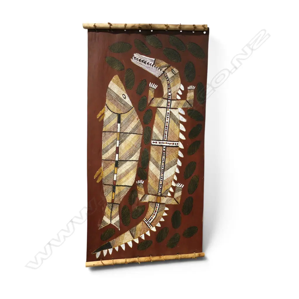 ABORIGINAL BARK PAINTING 900x450mm Image 1++