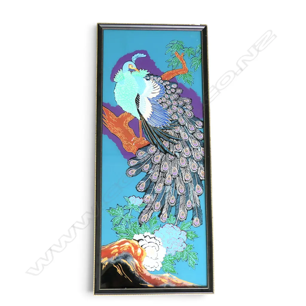 ORIENTAL PEACOCK ARTWORK 750x290mm Image 1++