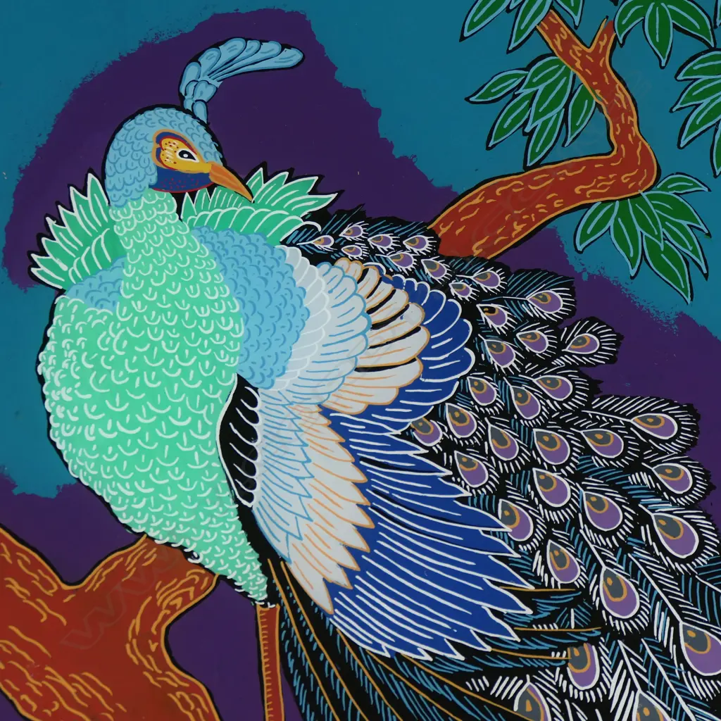 ORIENTAL PEACOCK ARTWORK 750x290mm Image 1++