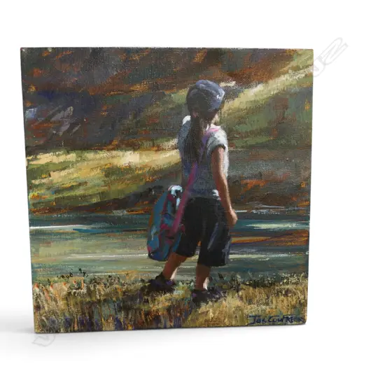 JOS COUFREUR 'LITTLE TRAMPER' ACRYLIC ON CANVAS 255x255mm