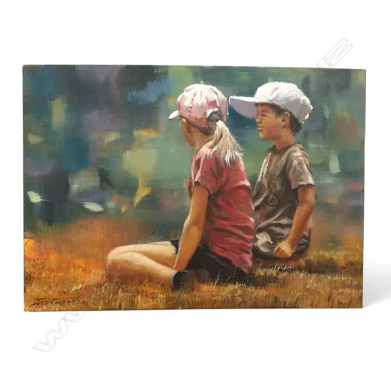 JOS COUFREUR 'SIBLINGS' ACRYLIC ON CANVAS 255x355mm