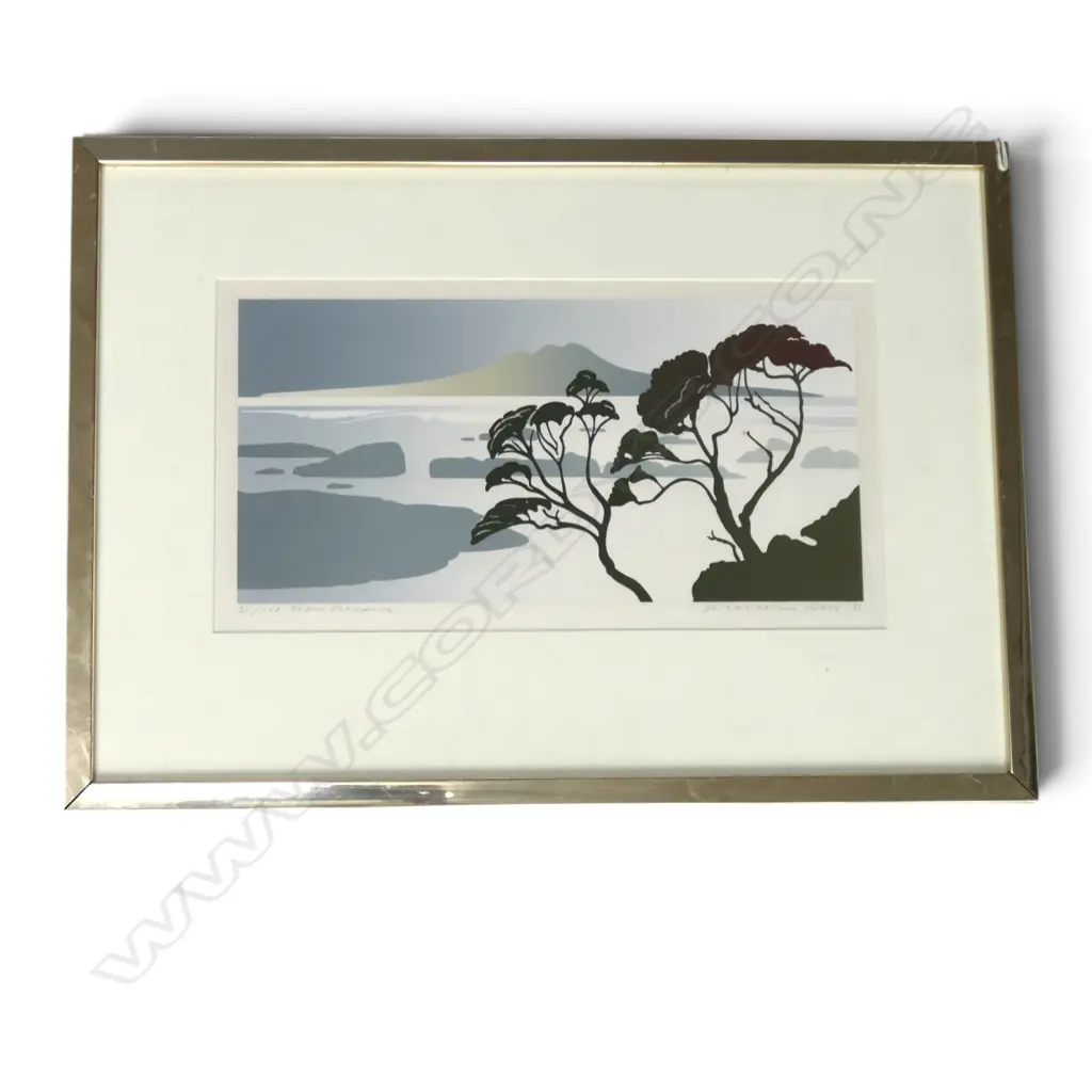 MALCOLM WARR 'FROM TAKAPUNA' SCREEN PRINT 21/150 SIGNED & DATED '83 210x400mm Image 1++