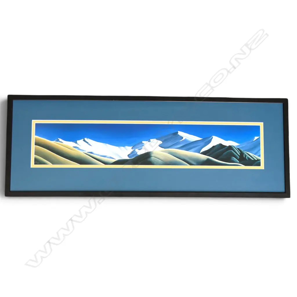 DIANA ADAMS (NZ), FRAMED PANORAMIC PRINT "MOUNTAIN PANORAMA", 170 X 860MM Image 1++