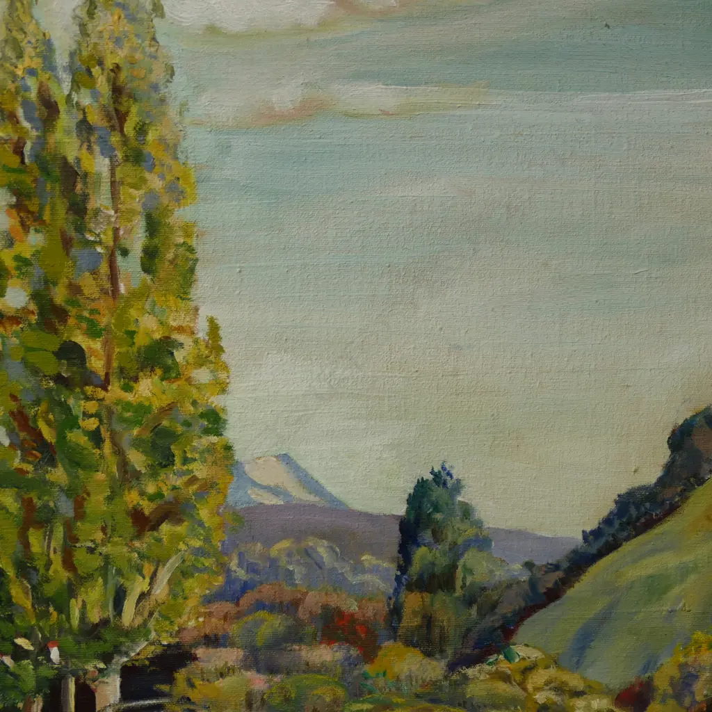 4 OIL ON BOARD TREE LANDSCAPES; GWEN CHARD, CYNTHIA WATSON 360x480mm Image 1++