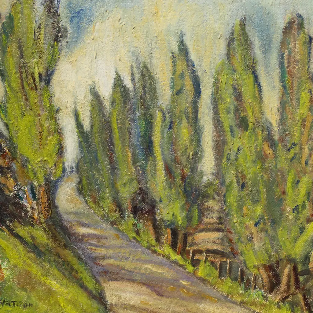 4 OIL ON BOARD TREE LANDSCAPES; GWEN CHARD, CYNTHIA WATSON 360x480mm Image 1++