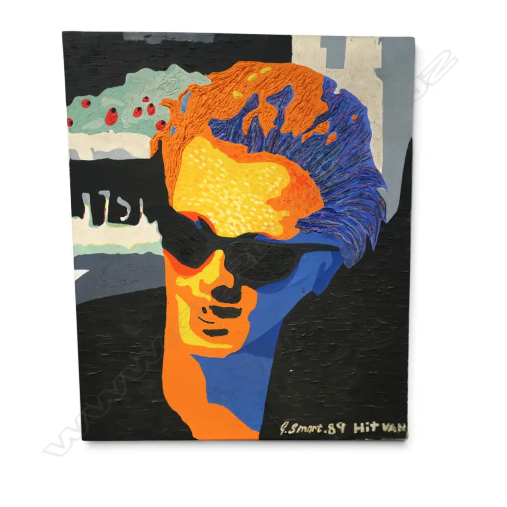 GORDON SMART OIL ON CANVAS 'HIT VAN' signed entitled & dated '89. 910 x 750mm Image 1++