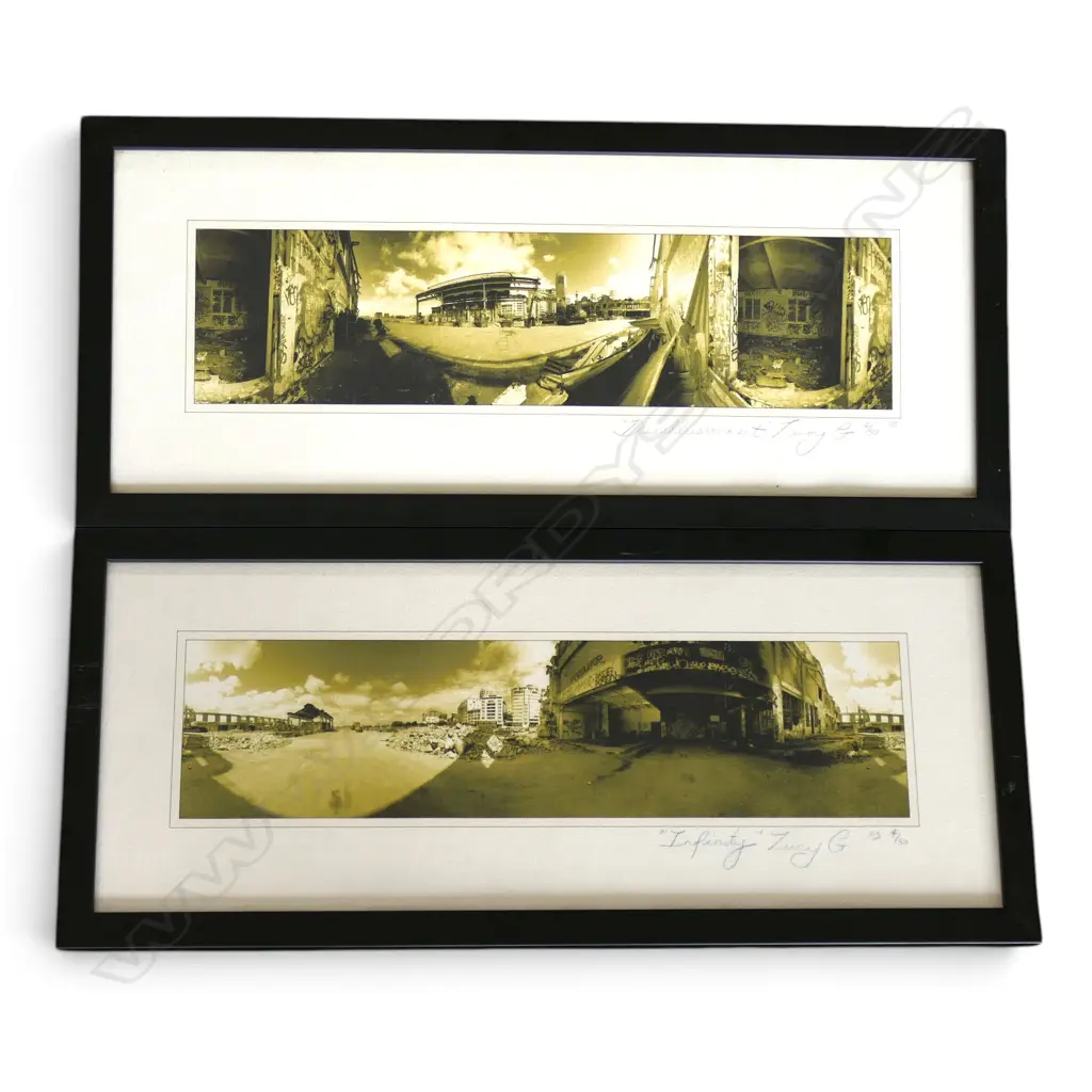 2 EDITIONED PRINTS by LUCY GAUNTLETT 'DISILLUSIONMENT' 4/50 & 'INFINITY' 4/50 195x490mm Image 1++