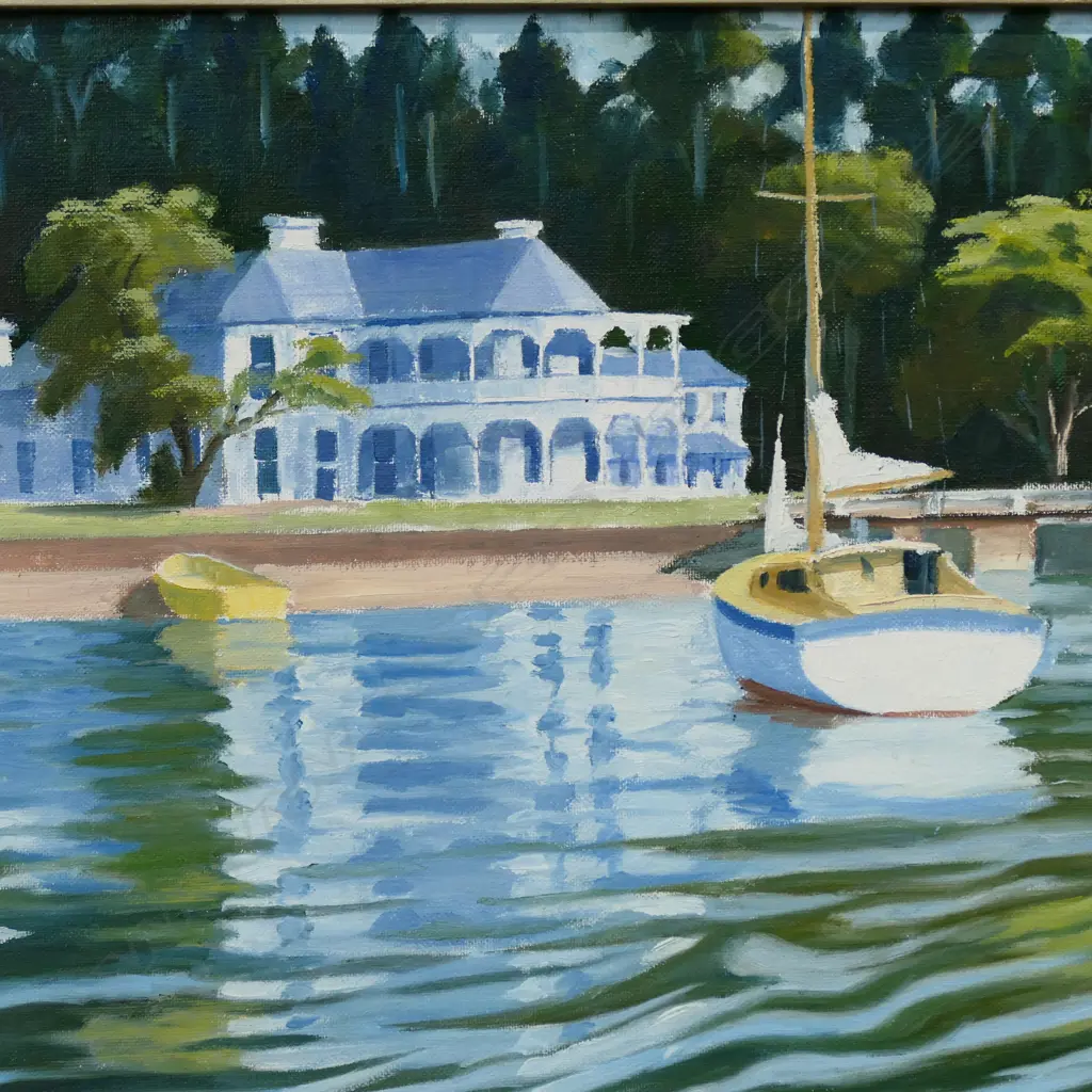 HOWARD SMITH 'MANSION HOUSE, KAWAU ISLAND' OIL ON BOARD, SIGNED & DATED '81 495x395mm Image 1++