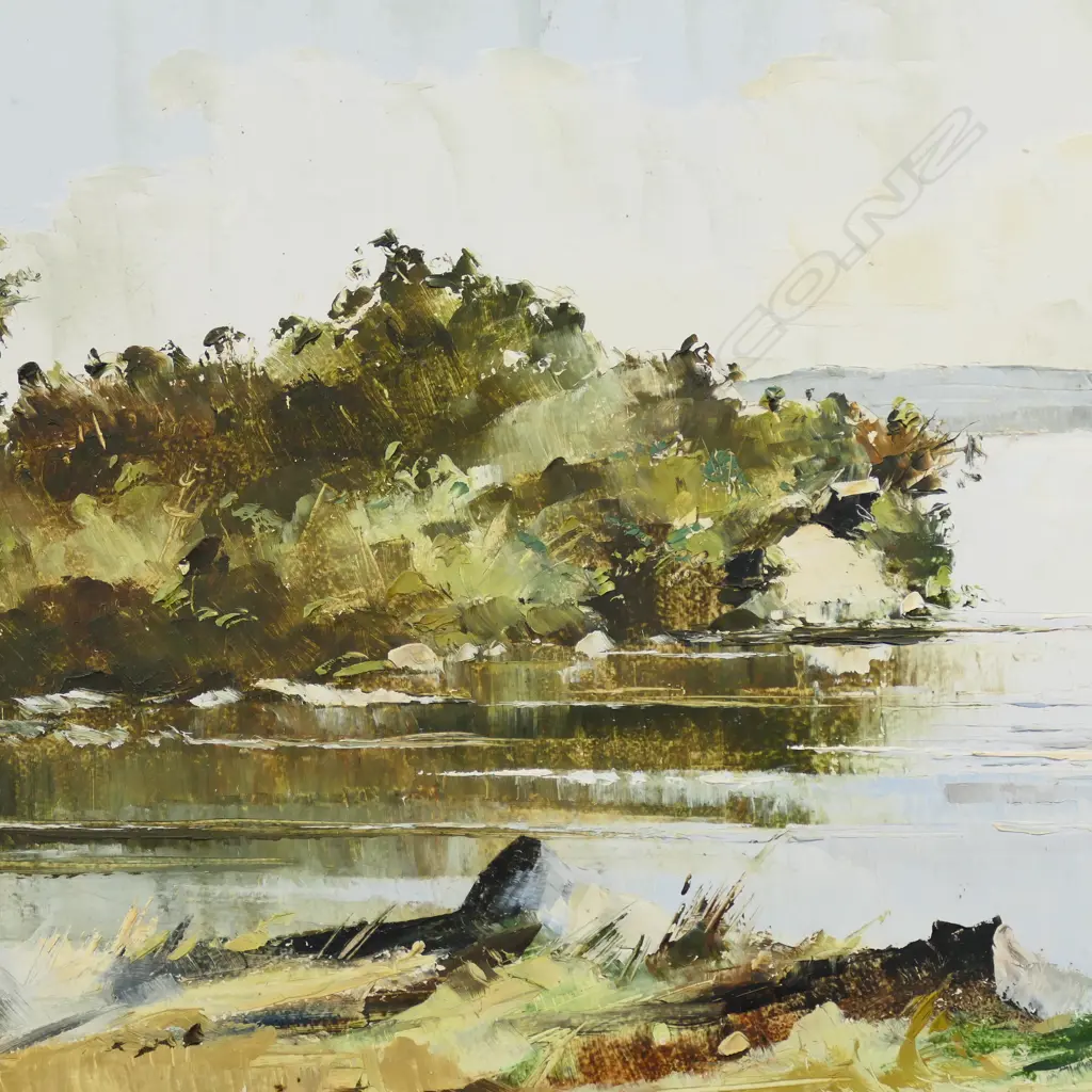 PETER J. WALLERS, 'INLET' 1974, ACRYLIC ON BOARD, SIGNED AND DATED, 390 X 655MM Image 1++