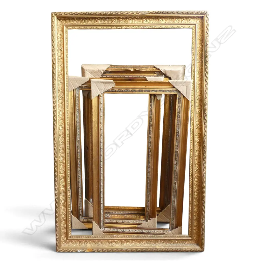 1 GILDED ANTIQUE FRAME AND 3 ANTIQUE STYLE FRAMES (LARGEST 63 X 94CM &  3 ARE 38 X 68CM) Image 1++