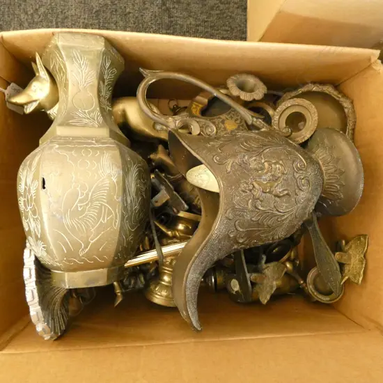 ASST. BRASS; VASES, ANIMALS ETC