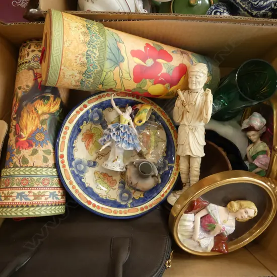 ASST. ITEMS; IVORY FIGURE H.265mm (FAULTS), OROTON BAG ETC