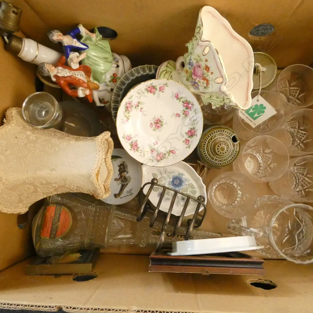 BOX LOT OF CRYSTAL CHINA EP ETC Image 1++