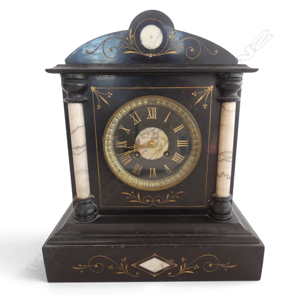 VICTORIAN MARBLE MANTLE CLOCK H320MM Image 1++