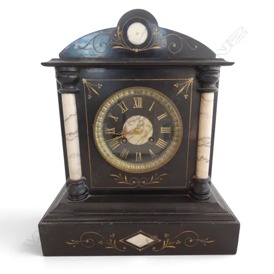 VICTORIAN MARBLE MANTLE CLOCK H320MM