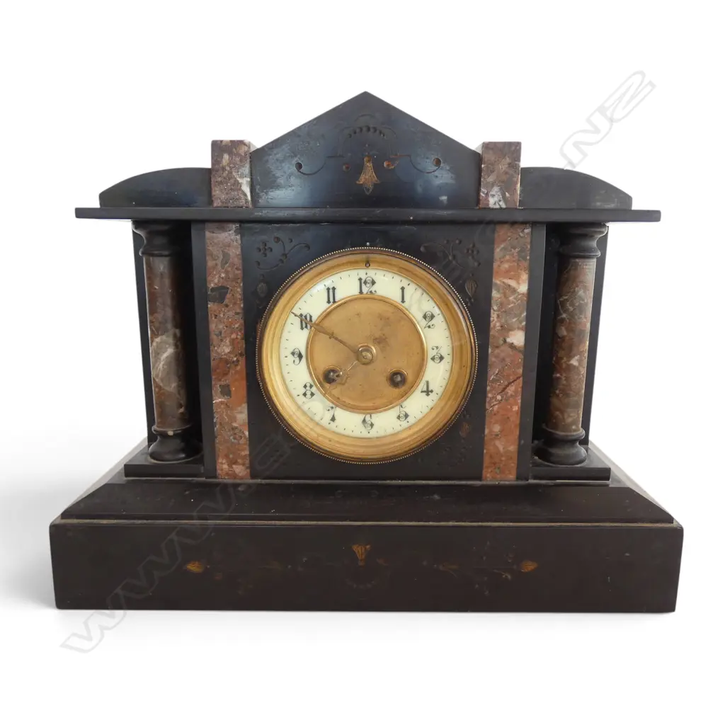 VICTORIAN SLATE MANTLE CLOCK 290 X 350MM Image 1++