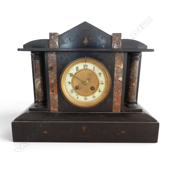 VICTORIAN SLATE MANTLE CLOCK 290 X 350MM