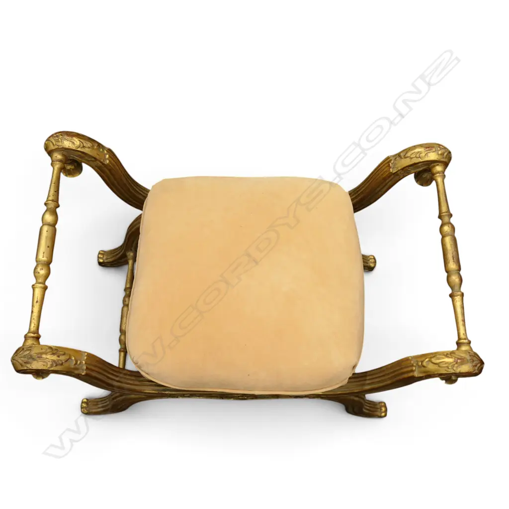 FRENCH STYLE GILT CURULE STOOL H.580mm Image 1++
