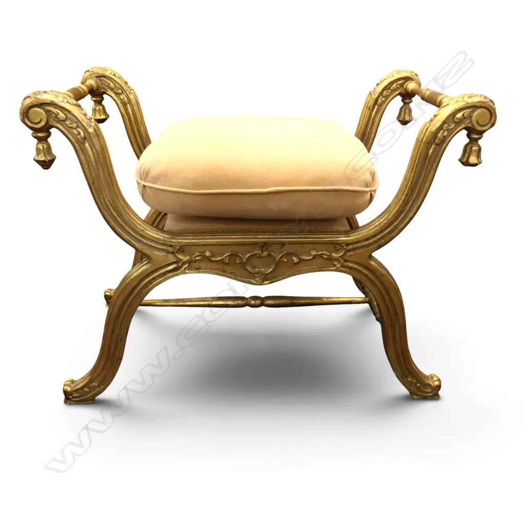 FRENCH STYLE GILT CURULE STOOL H.580mm Image 1++