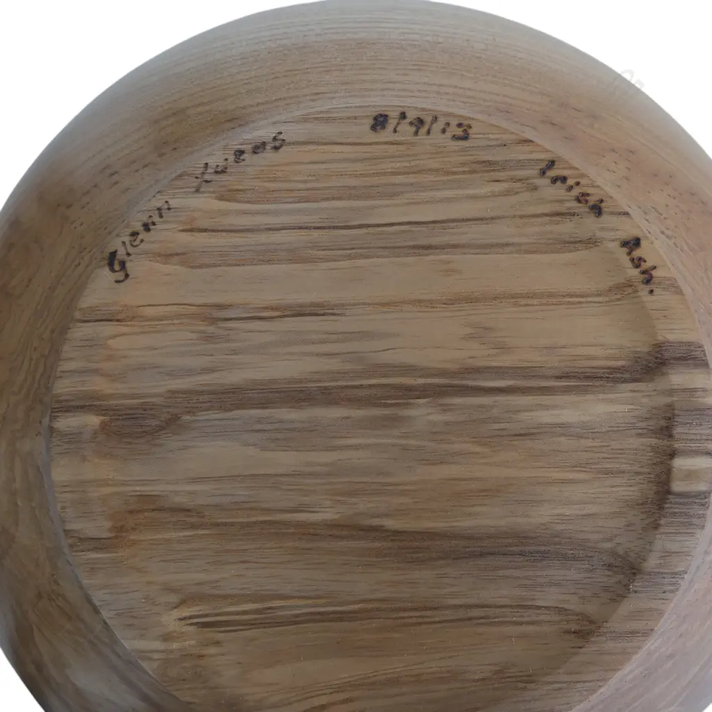 GLENN LUCAS IRISH ASH TURNED WOODEN BOWL 8/9/13 275mm dia Image 1++