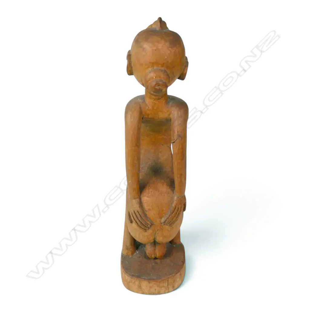 EAST AFRICAN (MAKONDE?) WOODEN  HAND CARVED SCULPTURE OF A SHETANI SPIRIT, H.360MM Image 1++
