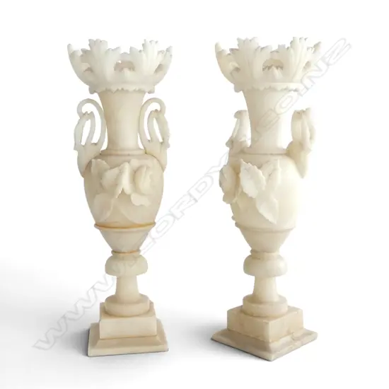 PR ANTIQUE TALL ALABASTER VASES H420MM